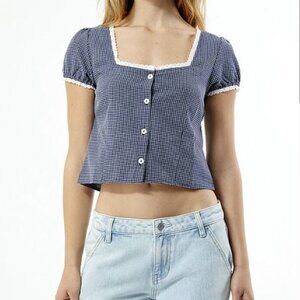Rhythm Sadie navy & white gingham tie-back top, NWT - SOLD OUT